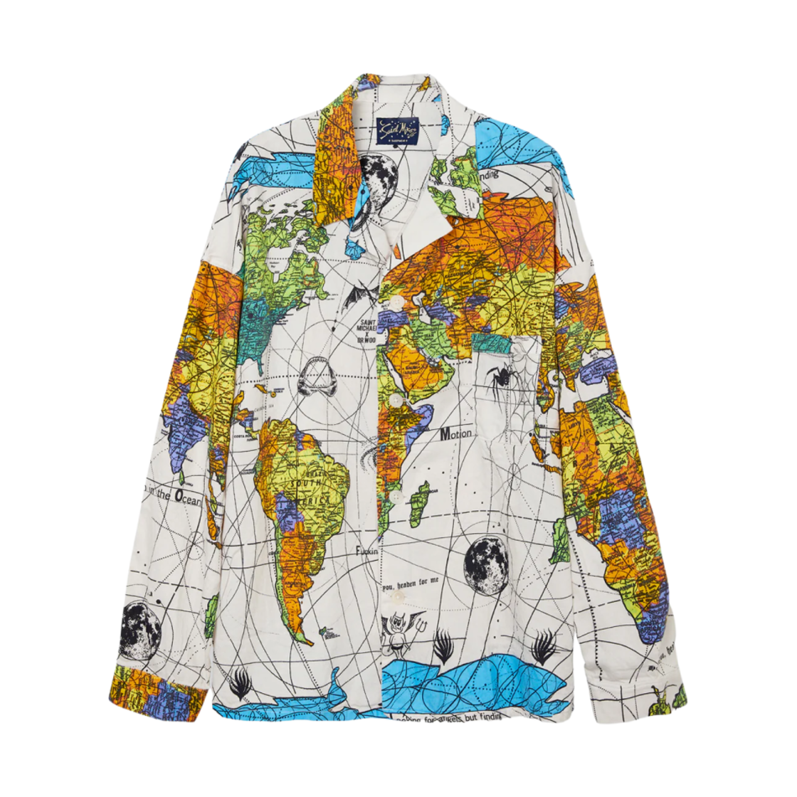 세인트 마이클 x 닥터 우 월드 맵 파자마 셔츠 화이트 - 23SS(Saint Mxxxxxx x Dr. Woo World Map Pajama Shirt White - 23SS) - 1