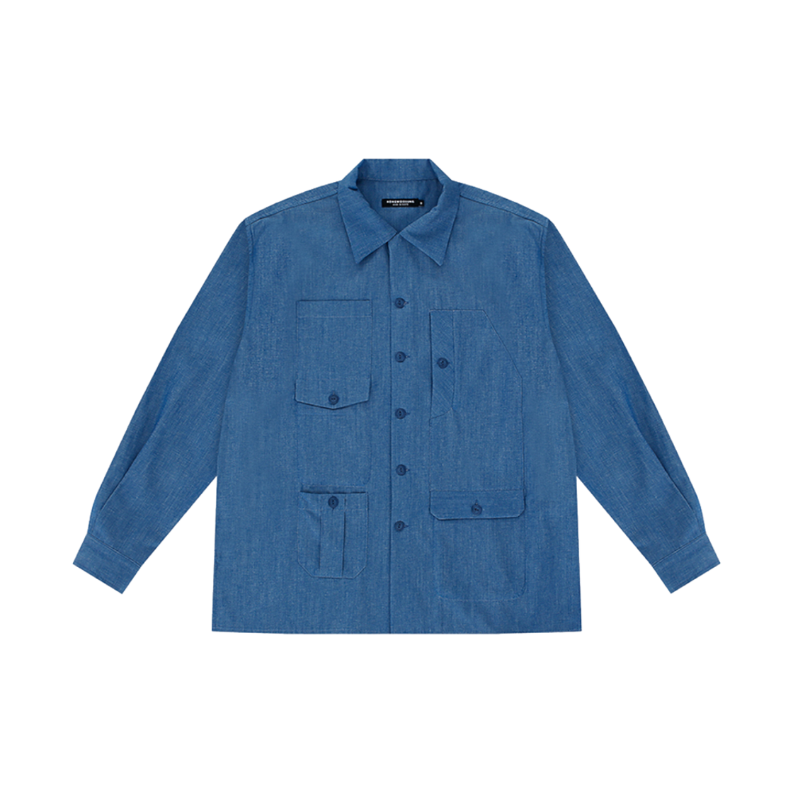 FW23SLS022LB Hongwoosung Functional Pocket Workwear Shirts Light Blue