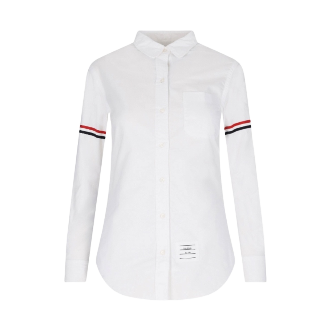 FLL019E-F0313-100 (W) Thom Browne Oxford Classic Round Collar Shirt White