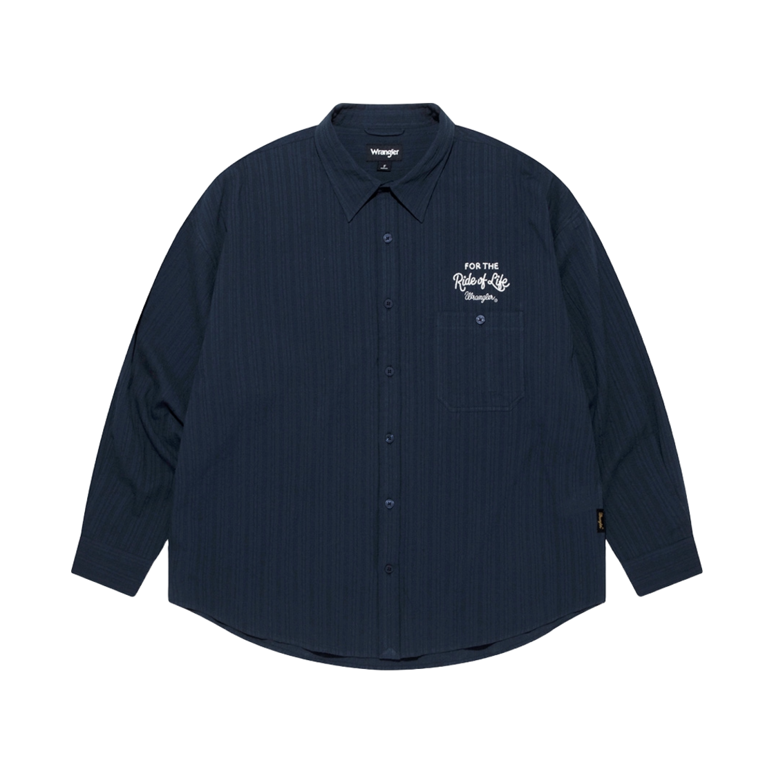 WR2502SH01NA Wrangler Light Cotton Jacquard Shirt Navy