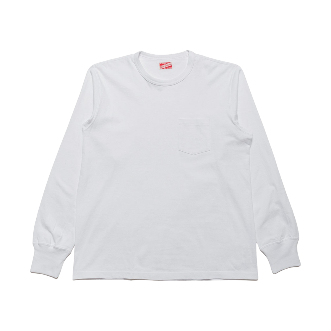 MC24019 The Real McCoy's Pocket Long Sleeve T-Shirt White