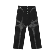 Thug Club TC Leather Denim Pants All Black