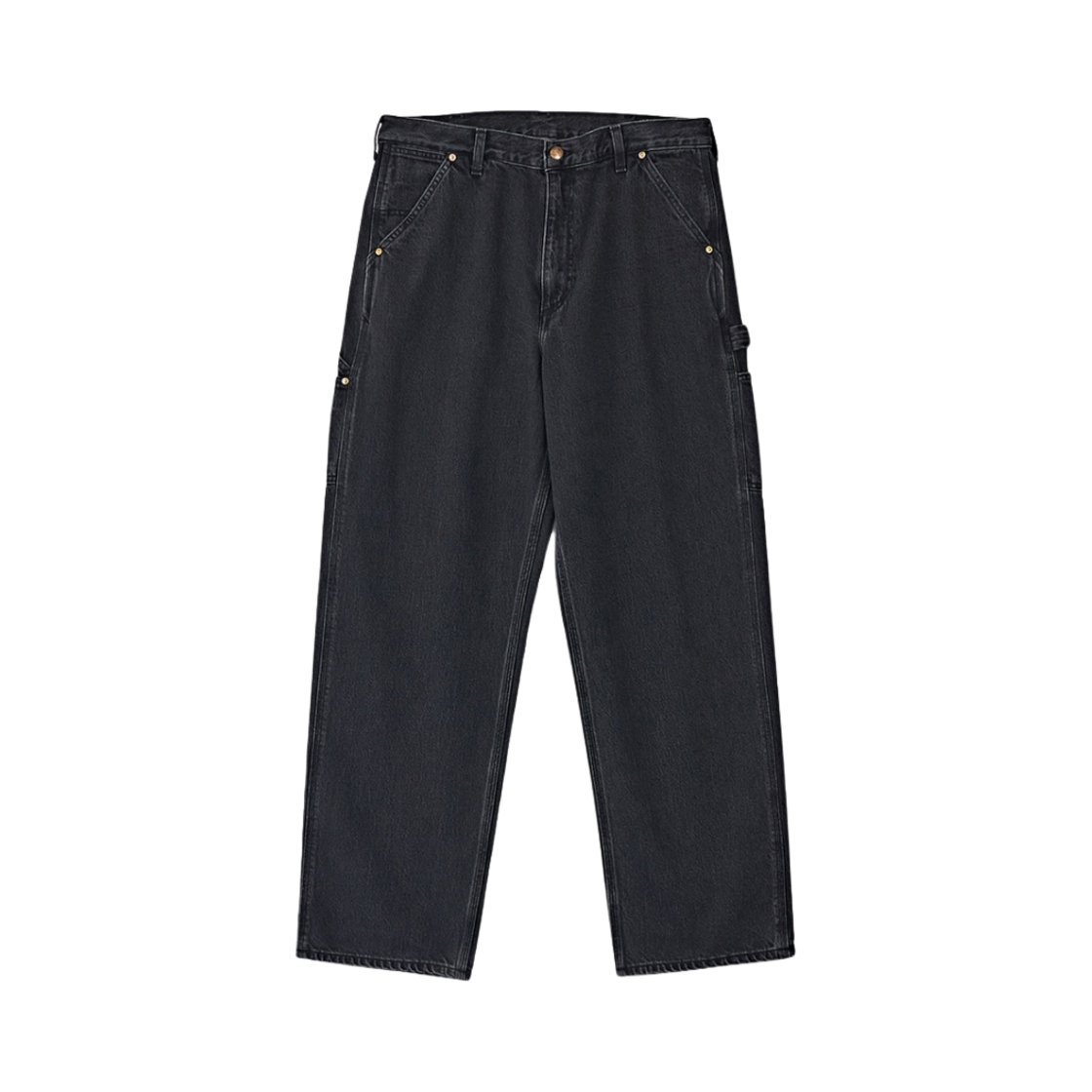 오어슬로우 5228 데님 페인터 팬츠 릴렉스드 핏 블랙 스톤 워시(Orslow 5228 Denim Painter Pants Relaxed Fit Black Stone Wash)