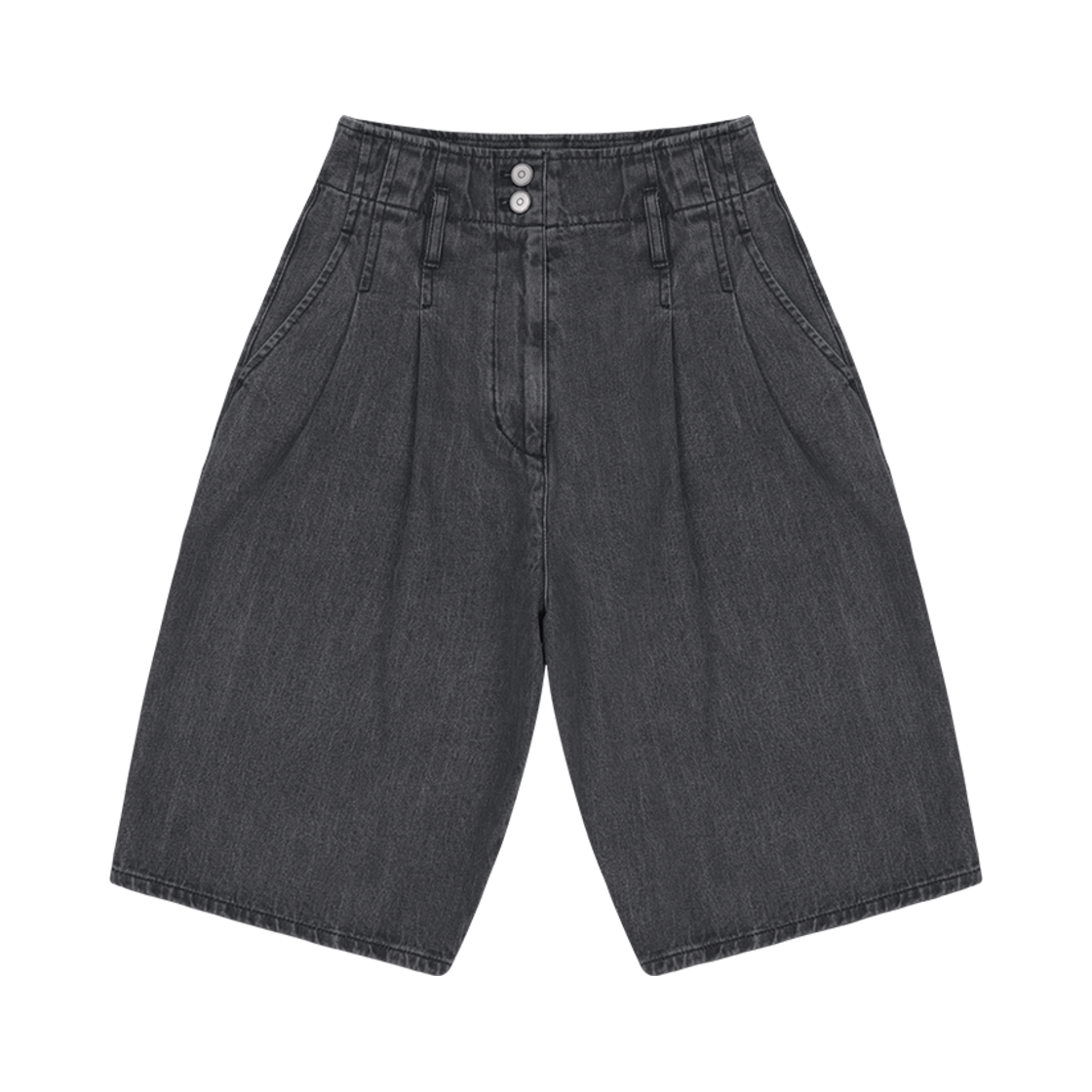 커렌트 버뮤다 데님 쇼츠 블랙(Current Bermuda Denim Shorts Black)