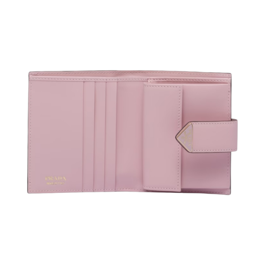프라다 사피아노 스몰 스무스 사피아노 레더 반지갑 슬레이트 그레이 앨러배스터 핑크(Prada Small Smooth and Saffiano Leather Wallet Slate Gray Alabaster Pink) - 2