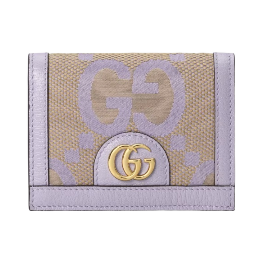 구찌 오피디아 점보 GG 카드 케이스 지갑 베이지 라일락(Gucci Ophidia Jumbo GG Card Case Wallet Beige Lilac) - 1