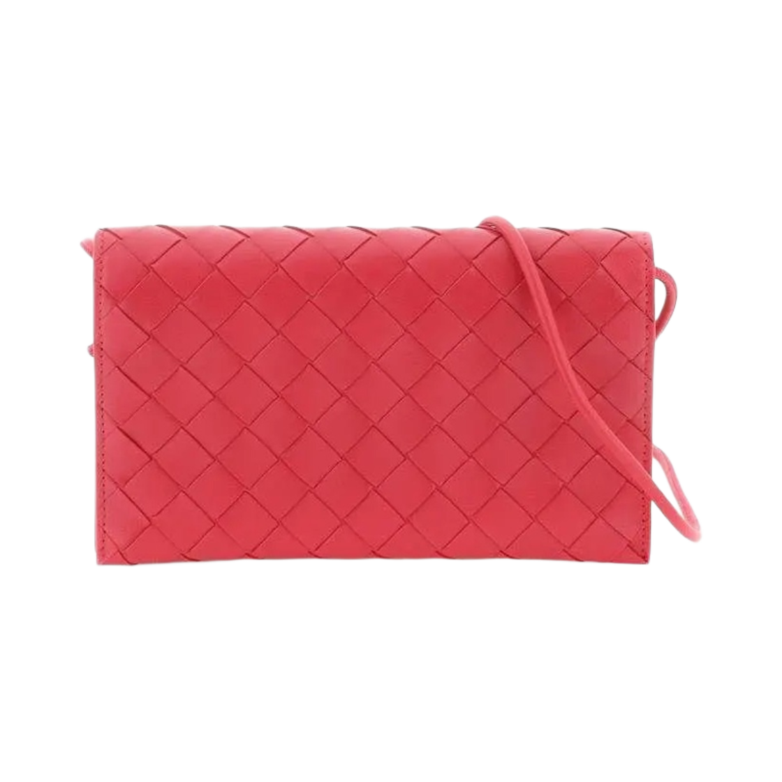 보테가 베네타 인트레치아토 스트랩 지갑 크렌베리(Bottega Veneta Intrecciato Wallet on Strap Cranberry) - 1