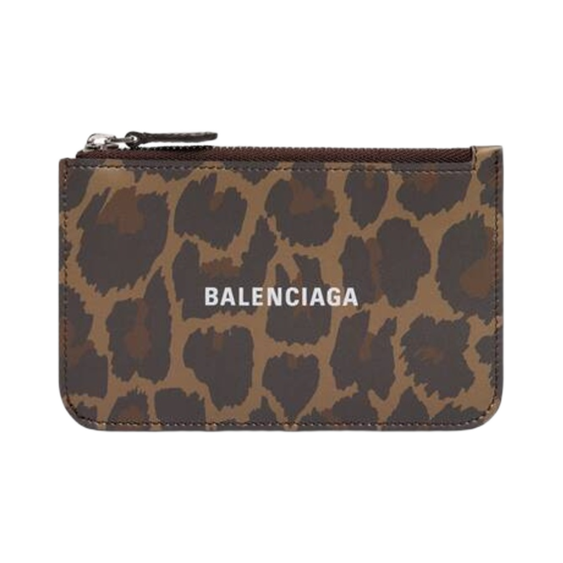발렌시아가 캐쉬 라지 롱 코인 앤 카드 홀더 로고 레오파드 프린트 베이지 | Balenciaga | KREAM