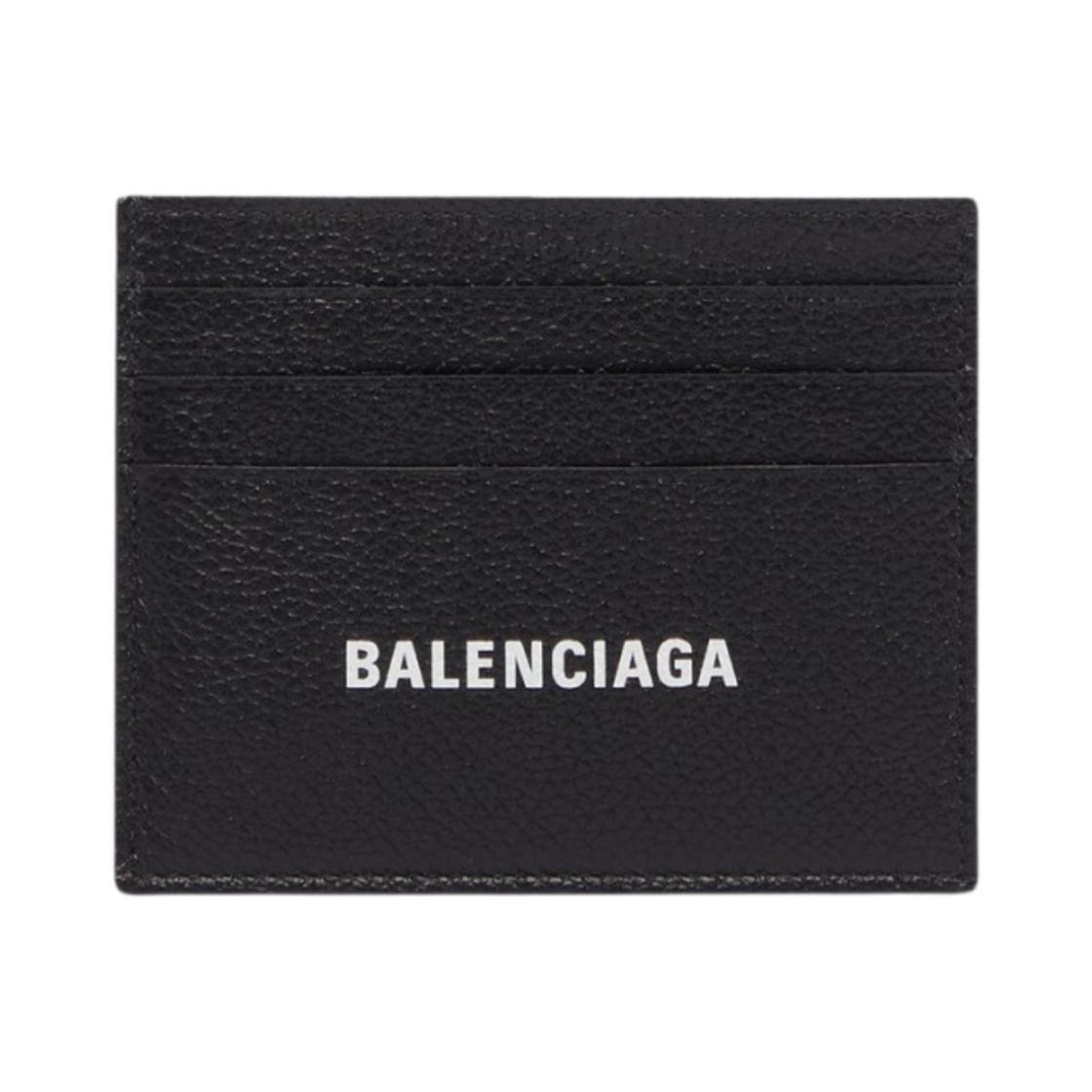6836581IZI31090 Balenciaga Grained Calfskin Cash Split Card Holder Black