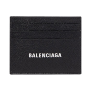 Balenciaga Grained Calfskin Cash Split Card Holder Black