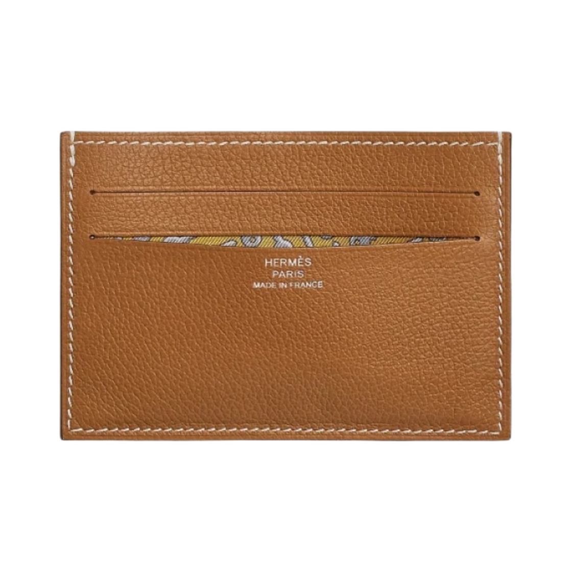 H085115CAAA Hermes Citizen Twill Card Holder Evercolor & Silk Clochette Gold Sun