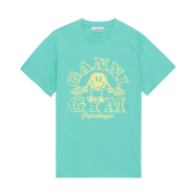 (W) Ganni Basic Jersey Gym Relaxed T-Shirt Lagoon