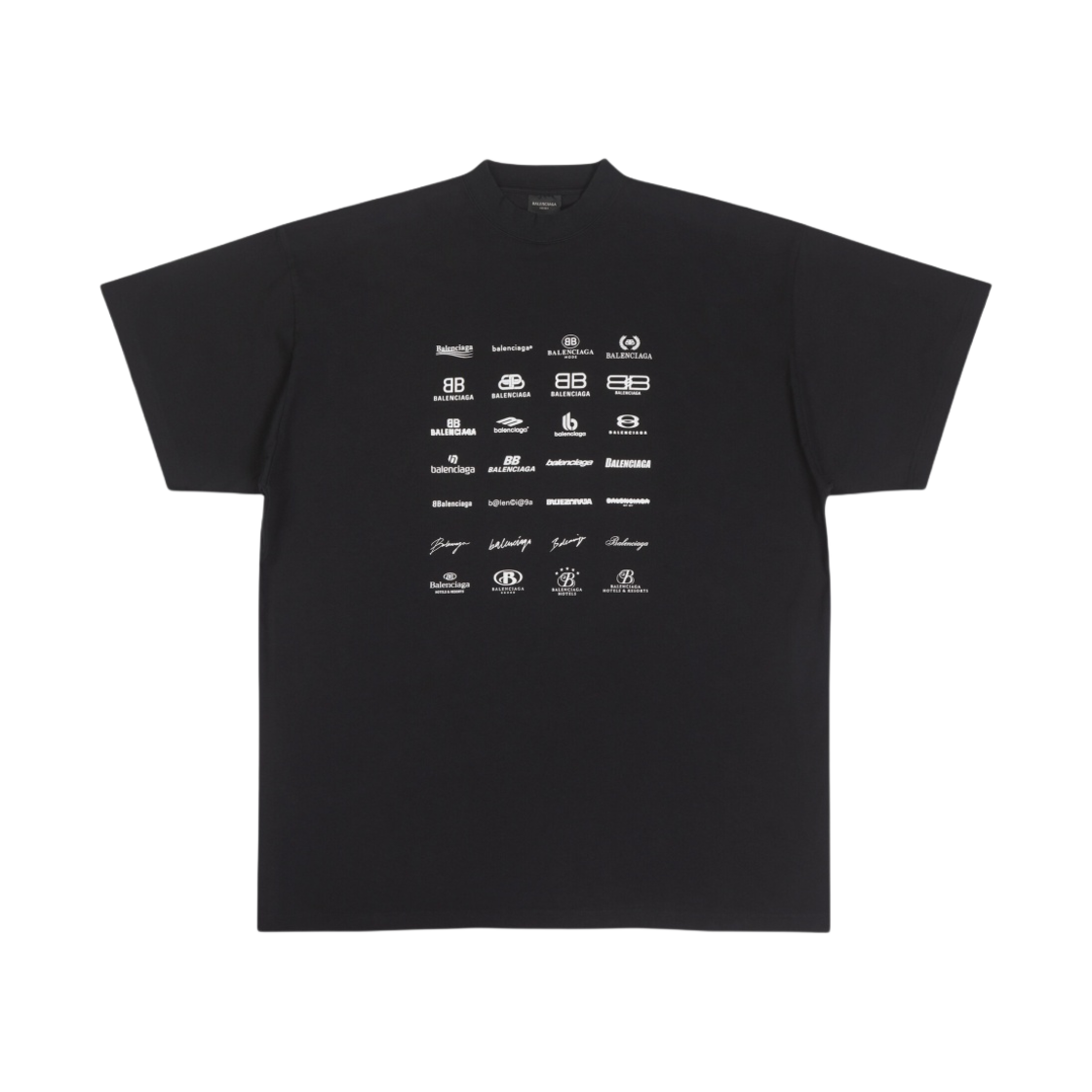 발렌시아가 아카이브 로고 티셔츠 오버사이즈 블랙(Balenciaga Archives Logos T-Shirt Oversized Black) - 1