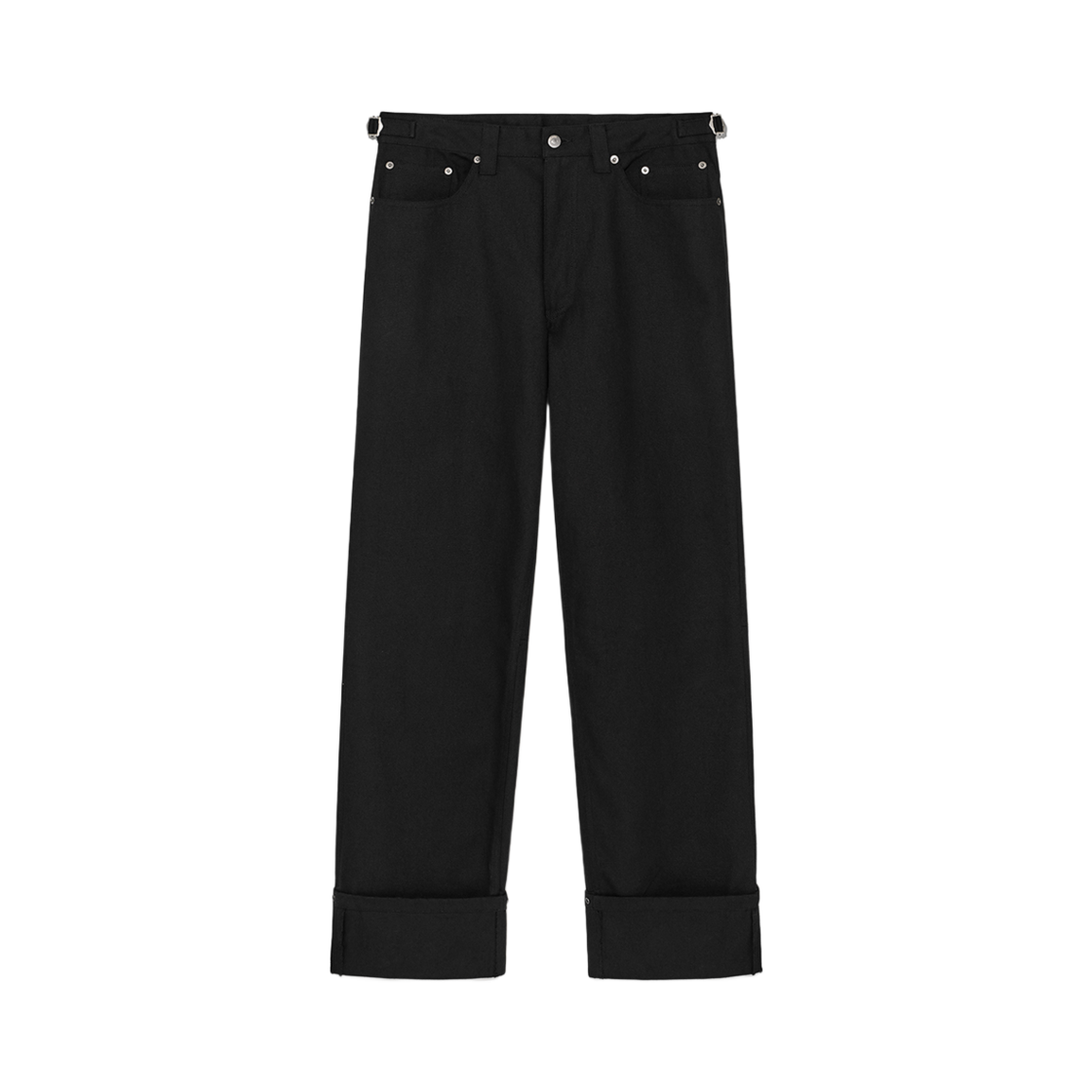 알렌느 턴업 코튼  팬츠 블랙(Haleine Turn-Up Cotton Pants Black (WB101))