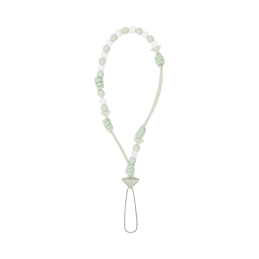 1ZT051-038-F0934 Prada Decorated Nappa Leather Smartphone Strap Aqua