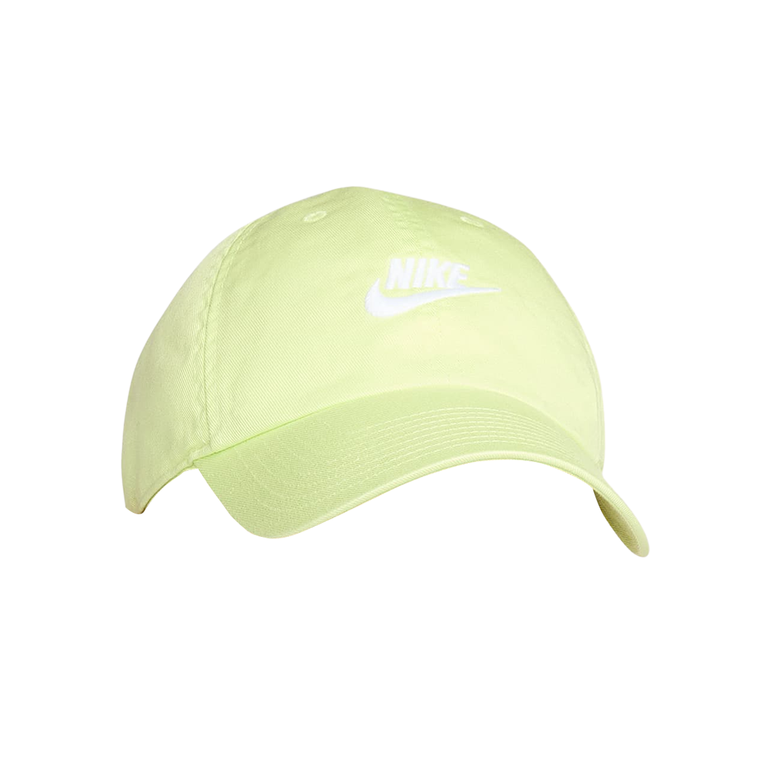 나이키 클럽 언스트럭처 퓨추라 워시드 캡 라이트 레몬 트위스트 화이트(Nike Club Unstructured Futura Washed Cap Light Lemon Twist White)