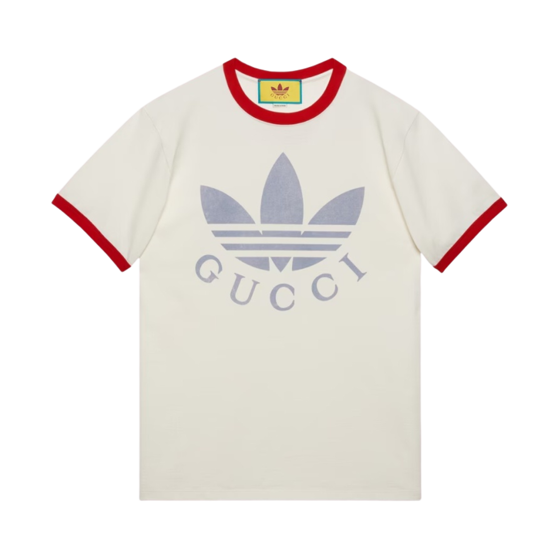 (W) 구찌 x 아디다스 코튼 티셔츠 화이트((W) Gucci x Adidas Cotton T-Shirt White) - 1