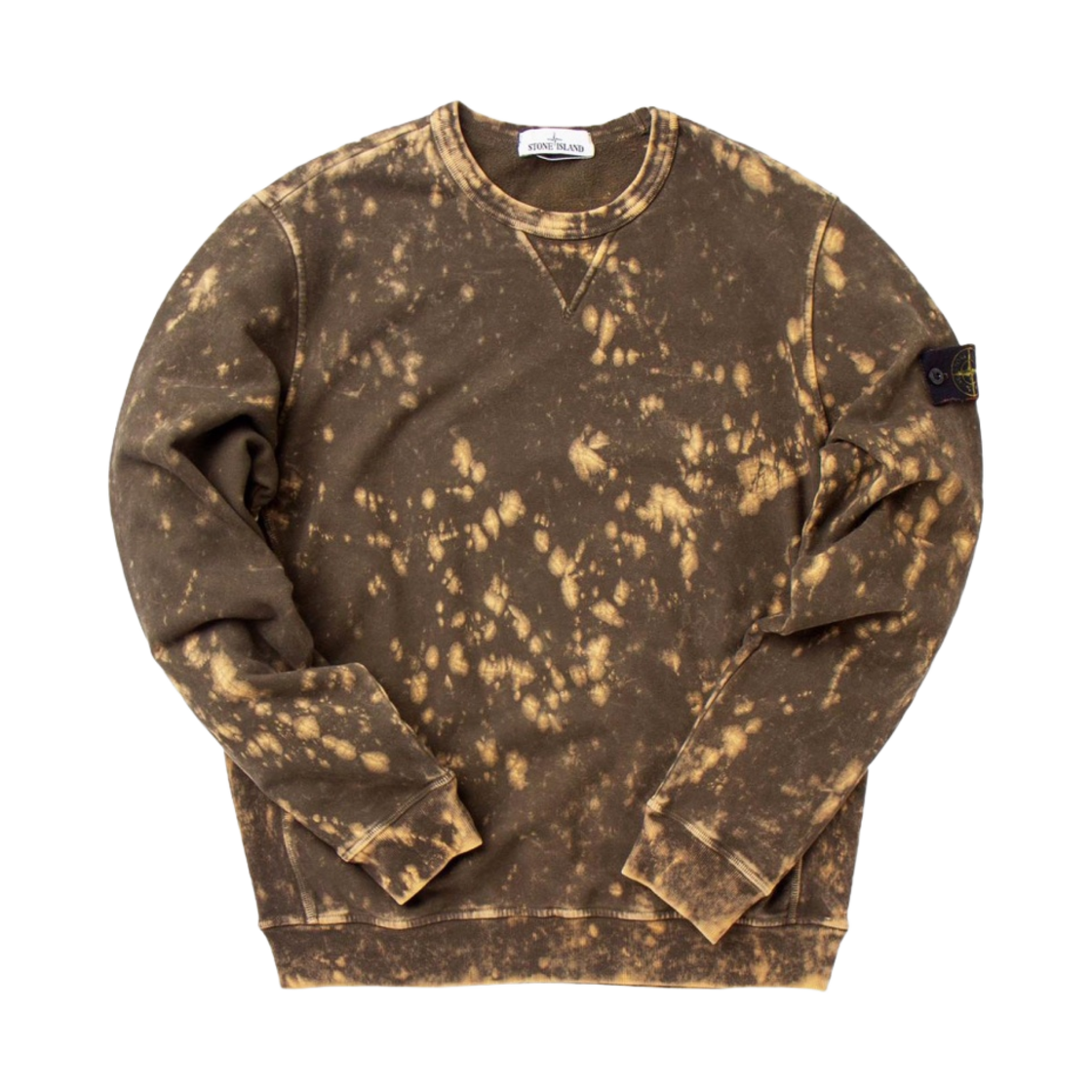 스톤 아일랜드 61538 오프-다이 트리트먼트 크루넥 스웨트셔츠 카키 브라운 - 21FW(Stone Island 61538 Off-Dye Treatment Crewneck Sweatshirt Khaki Brown - 21FW) - 1
