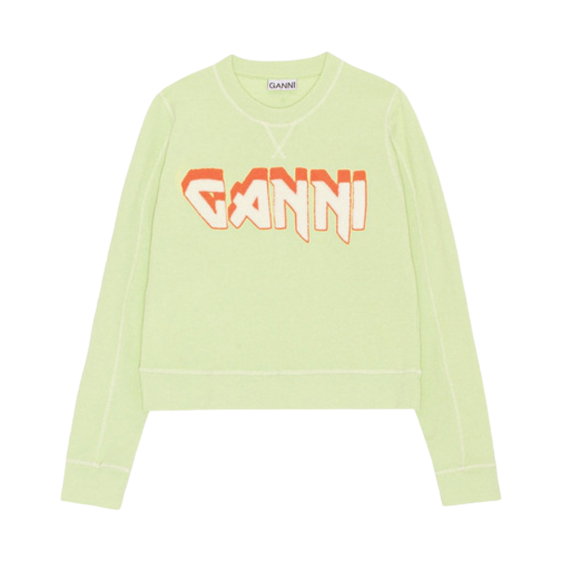 (W) 가니 이솔리 락 스웨트셔츠 릴리 그린((W) Ganni Isoli Rock Sweatshirt Lily Green) - 1
