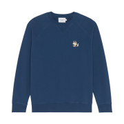 Maison Kitsune Dressed Fox Patch Classic Sweatshirt Blue Denim