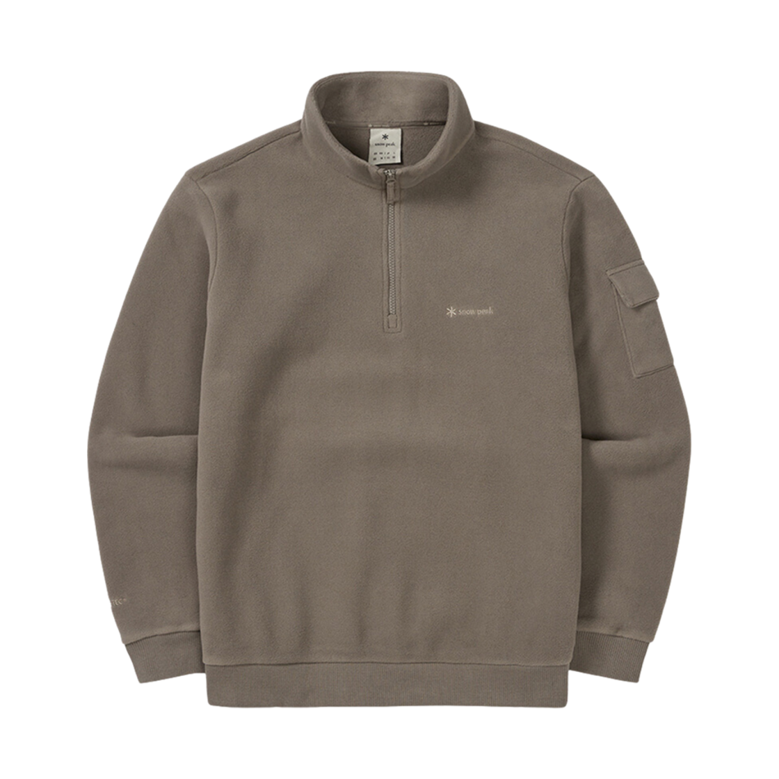 S24WMTZT74DK Snow Peak Polartec Half Zip Up Sweatshirt Dark Khaki