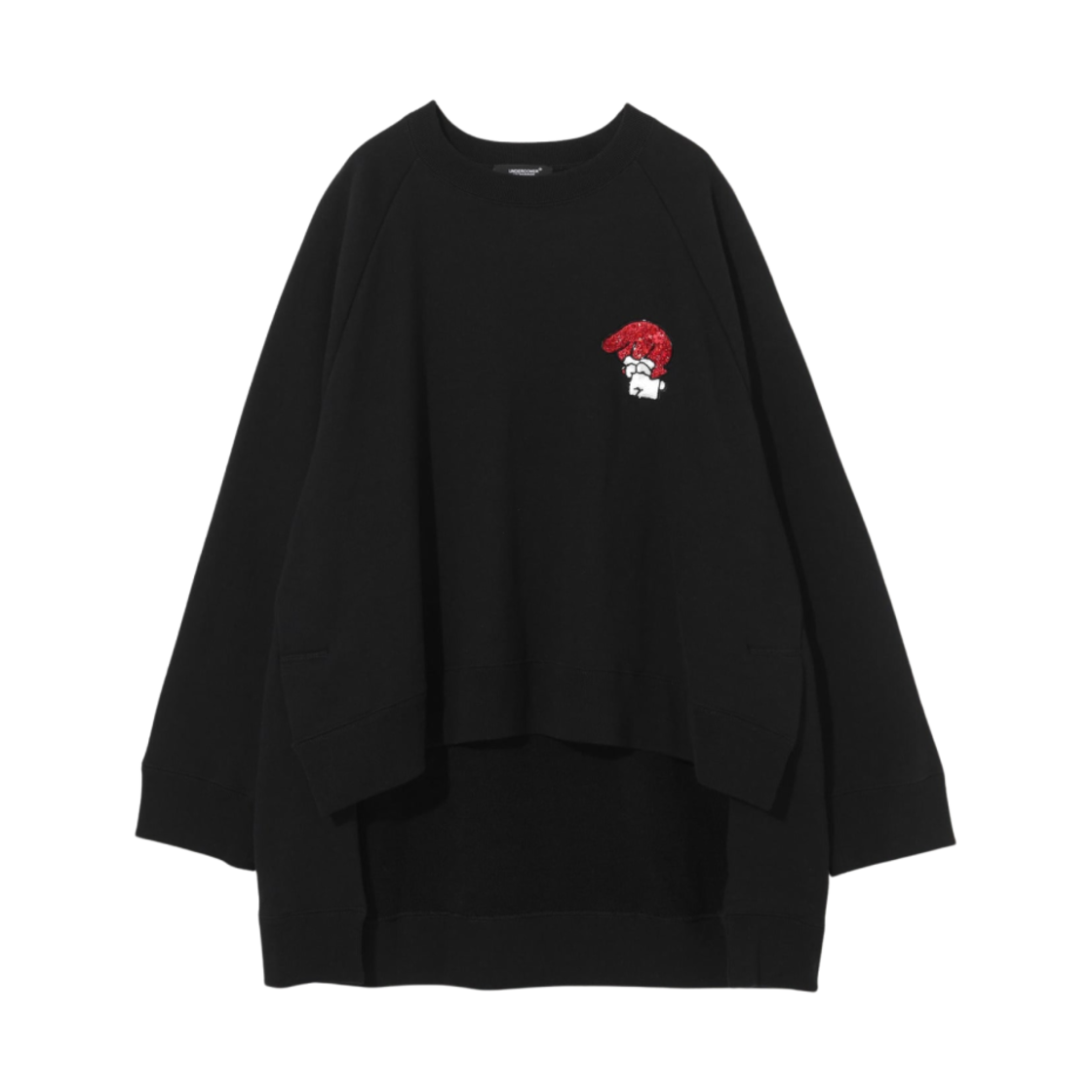 언더커버 x 산리오 UC2D8805-1 마이 멜로디 플리스 스웨트셔츠 풀오버 블랙(Undercover x Sanrio UC2D8805-1 My Melody Fleece Sweatshirt Pullover Black)