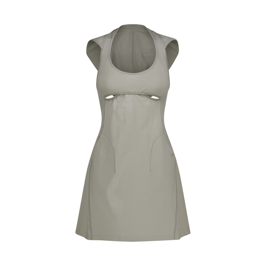 25SS-OP01-GR OJOS Halter Hoodie Apron Dress Grey