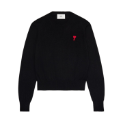 AMI de Coeur Embroidery Crewneck Sweater Black