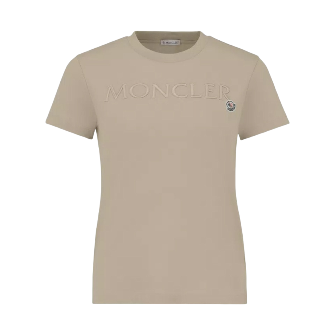 J1-093-8C00006-829HP-20J (W) Moncler Embroidered Logo T-Shirt Beige - 24SS