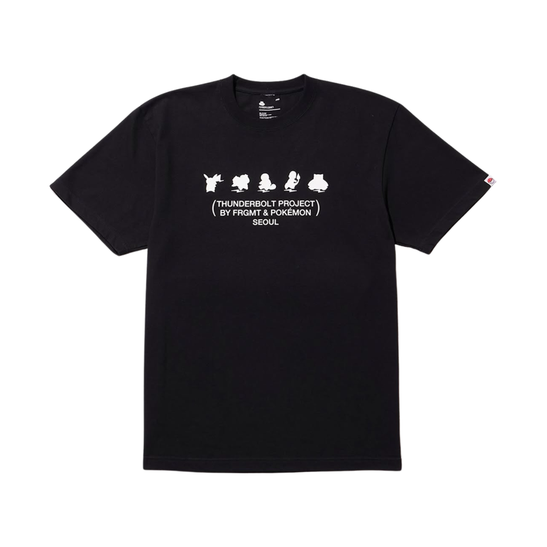 프라그먼트 x 포켓몬 INN 썬더볼트 프로젝트 TBP 서울 티셔츠 블랙(Fragment x Pokemon INN Thunderbolt Project TBP Seoul T-Shirt Black)