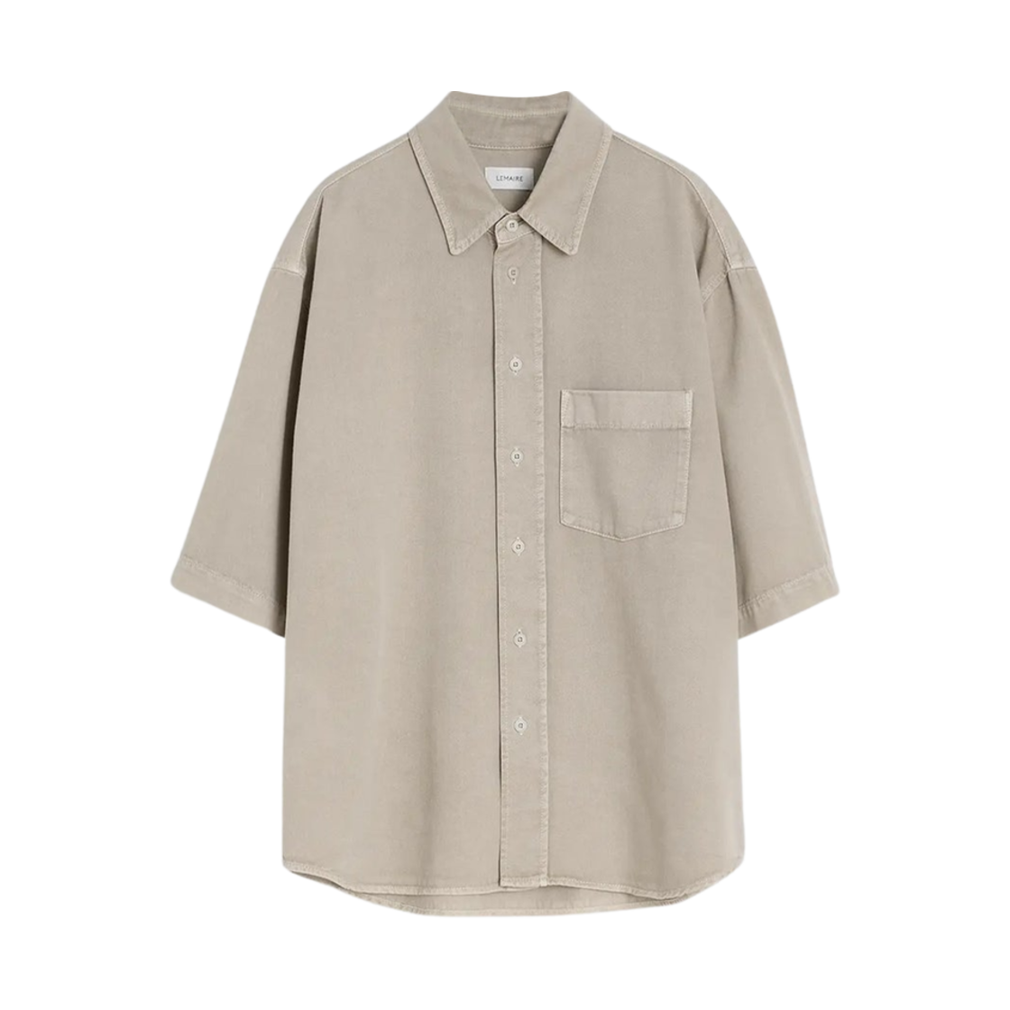 SH1174-LD1044-223 Lemaire Short Sleeve Denim Shirt Natural Beige