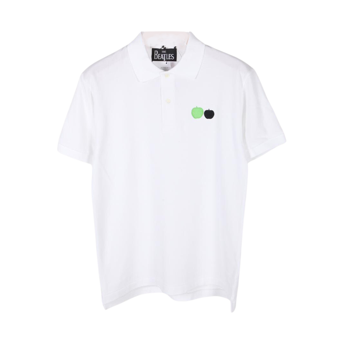 VZ-T014-051-2 Comme des Garcons x The Beatles Apple Patch Polo Shirt White