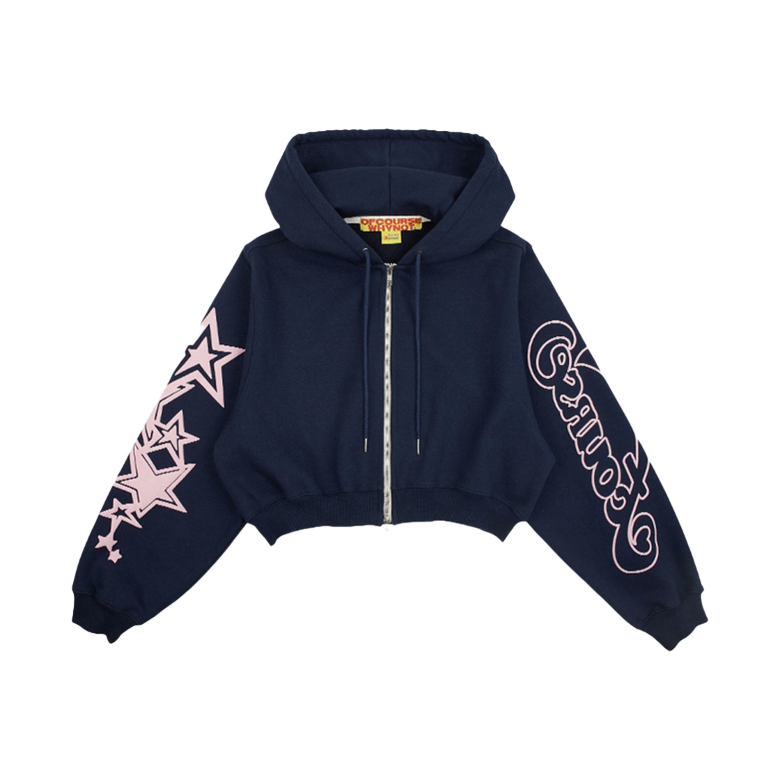 오브콜스와이낫 오마이갓 크롭 후디 집업 네이비