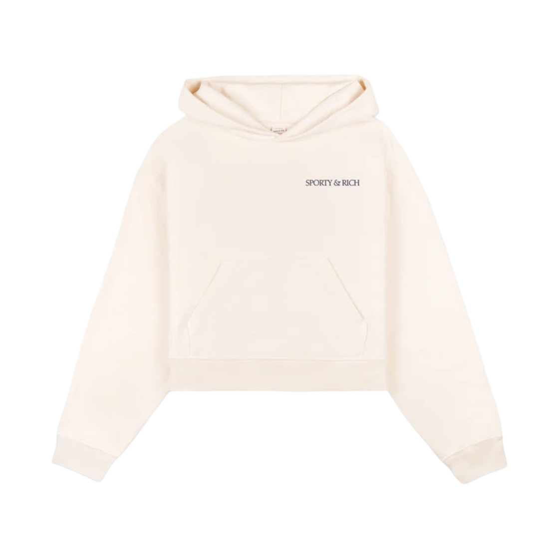 스포티 앤 리치 H&W 클럽 크롭 후디 크림 네이비(Sporty & Rich H&W Club Cropped Hoodie Cream Navy)