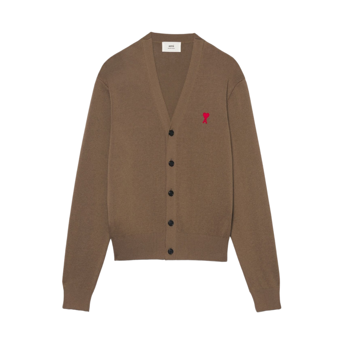 아미 스몰 하트 로고 울 가디건 토프- 22SS(AMI de Coeur Wool Cardigan Taupe - 22SS)