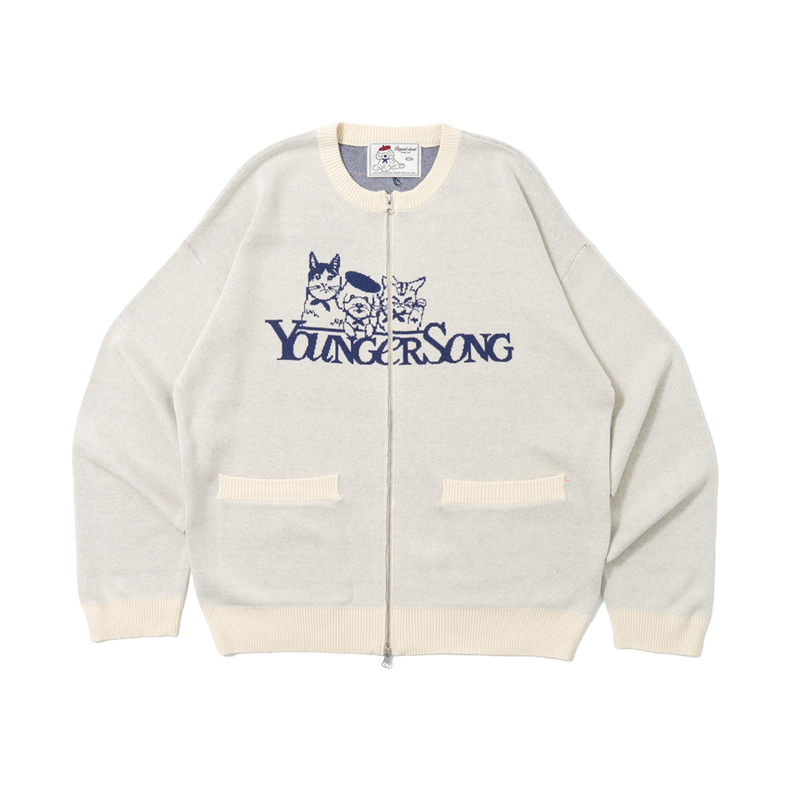 BC25SPKC90YE Beyond Closet X Younger Song Round Zip-Up Cardigan Yellow