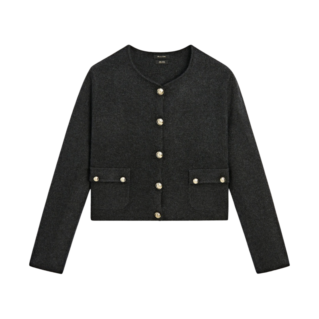 마시모두띠 버튼 펠티드 울 니트 가디건 앤트러사이트 그레이(Massimo Dutti Felted Wool Knit Cardigan with Buttons Anthracite Grey)
