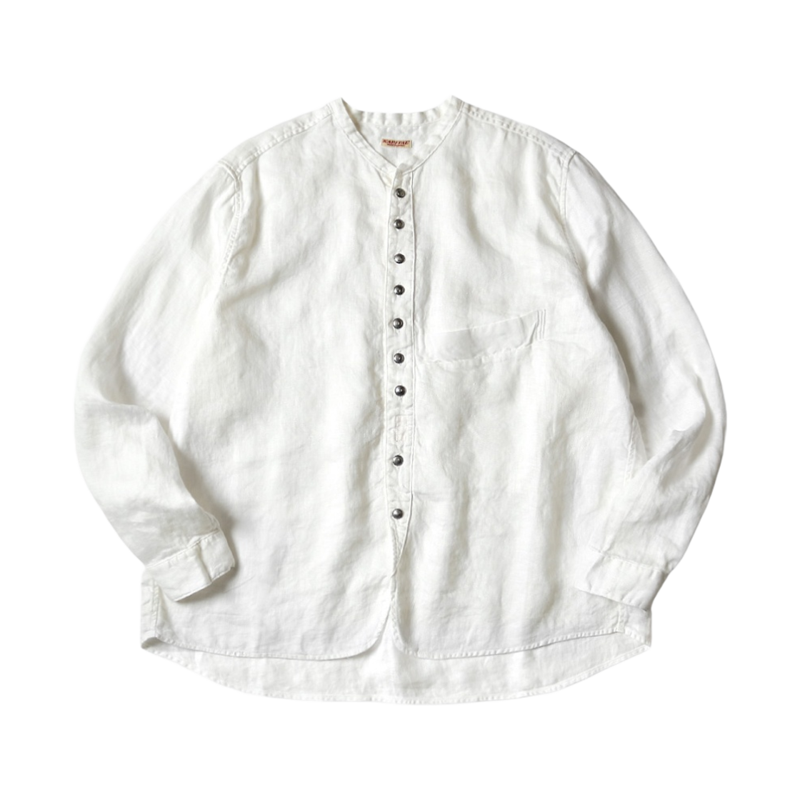 캐피탈 거즈 린넨 헤링본 스탠드 페니 셔츠 화이트