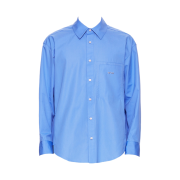 Wooyoungmi Cotton Feather Print Back Logo Shirt Blue - 23SS