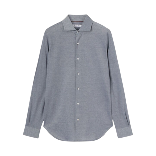 Loro Piana Andrew Shirt Cotton Quartz Blue