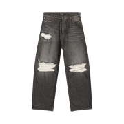 Balenciaga Destroyed Super Large Baggy Trousers Black