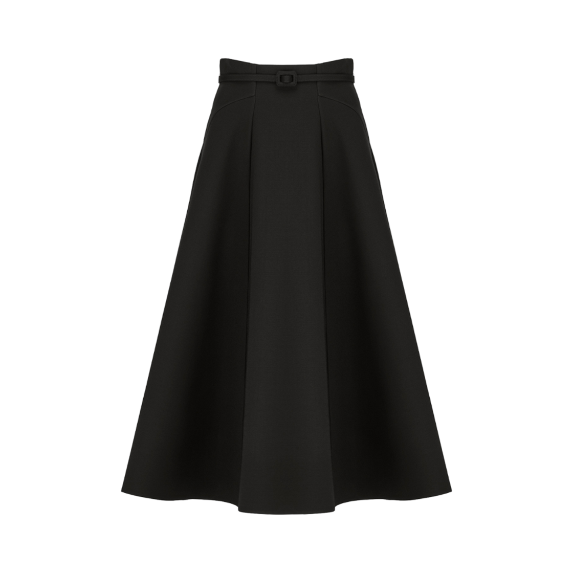 (W) 디올 미드 스커트 블랙 울 실크((W) Dior Mid-Length Skirt Black Wool Silk)