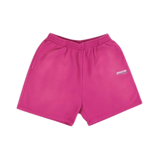 Balenciaga Political Campaign Sweatshorts Dark Fuchsia