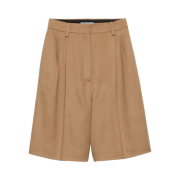 (W) Prada Camel Hair Bermudas Camel Brown