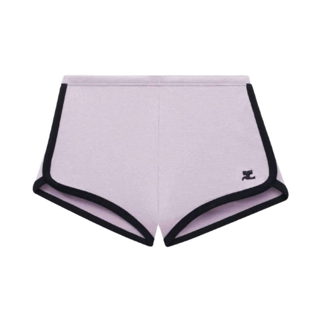 (W) 꾸레쥬 콘트라스트 미니 쇼츠 스모크 그레이 블랙((W) Courreges Contrast Mini Shorts Smoke Grey Black)