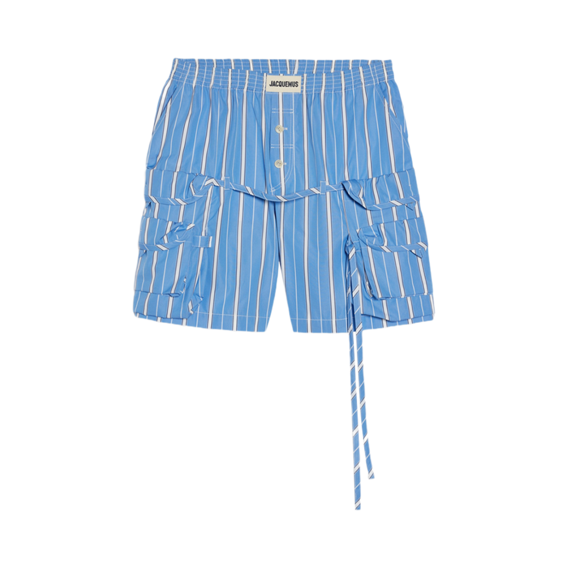 236PA058-1453-3BR Jacquemus Le Short Trivela Utility Boxer Shorts Blue Stripes