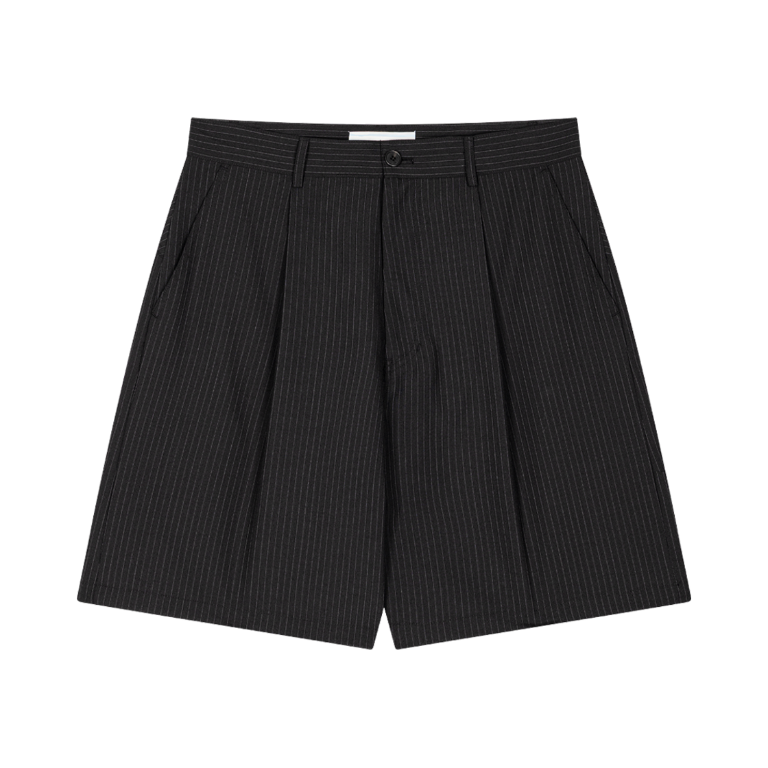 Waviness25228 Waviness Prism Flare Bermuda pants Black Pin Stripe
