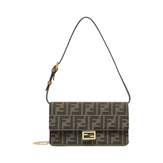 8M0498A98PF0A6E Fendi FF Chain Baguette Wallet Brown