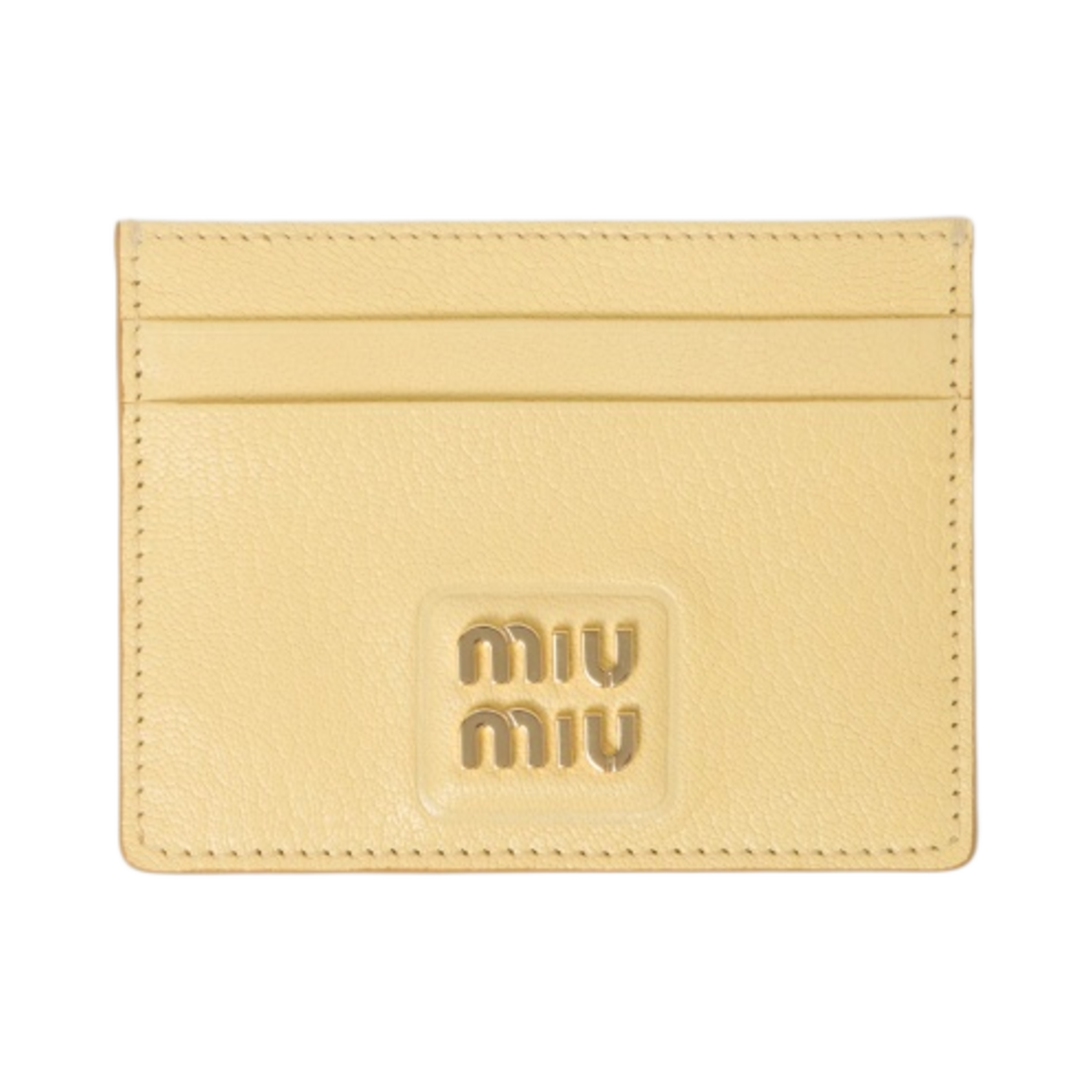미우 미우 마드라스 가죽 카드 홀더 레몬 옐로우(Miu Miu Madras Leather Card Holder Lemon Yellow)