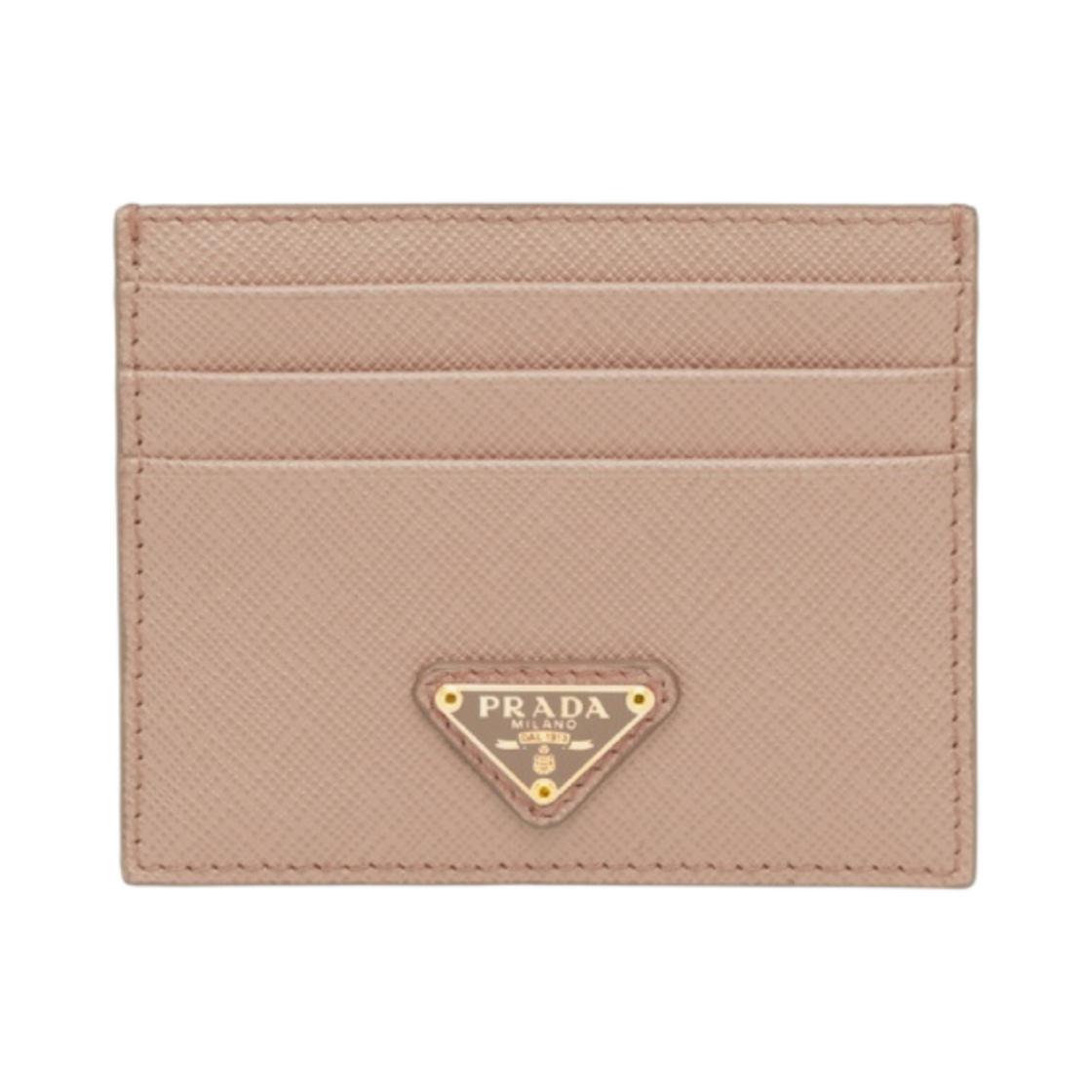 프라다 사피아노 레더 트라이앵글 로고 카드 지갑 파우더 핑크(Prada Saffiano Leather Triangle Logo Card Holder Powder Pink)